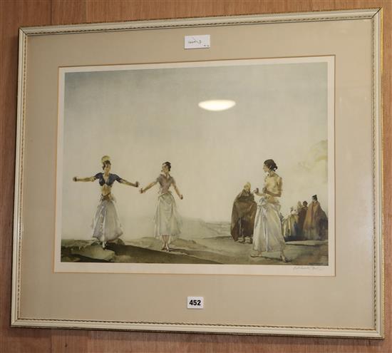 William Russell Flint, limited edition print, Castanets 38 x 53cm.